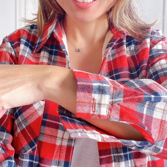 011 Cozy Plaid Sherpa Lined Button up Jacket Shacket - Picture 4 of 8